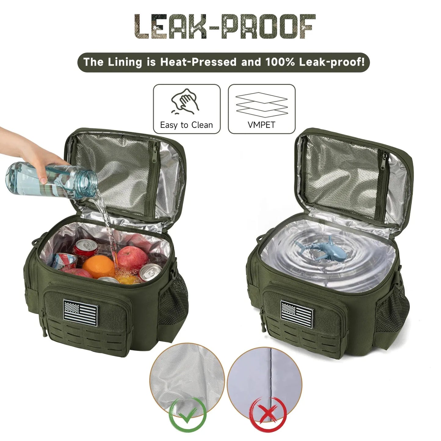 DulLunch Box - Bolsa térmica impermeable para hombre, nevera portátil, duradera, exterior, camping, picnic, trabajo, rapDuty