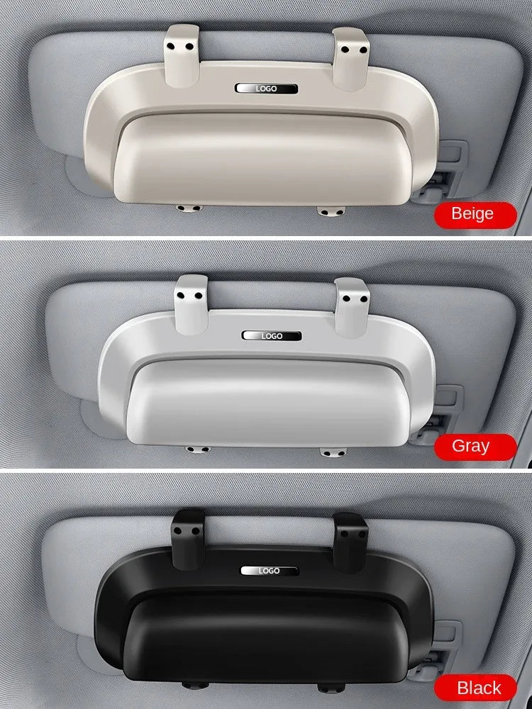 Étui à lunettes de voiture, pare-soleil, porte-lunettes de soleil de voiture multifonctionnel, clip à lunettes dans la voiture, boîte de rangement modifiée