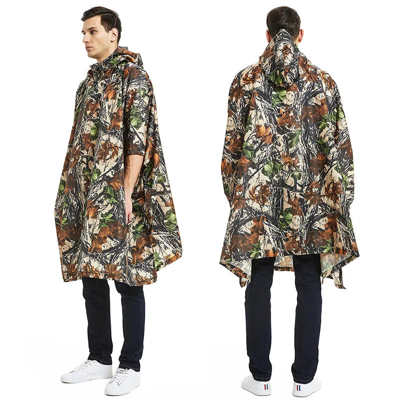 Poncho de Camouflage respirant pour l'extérieur, imperméable tactique de Jungle, observation des oiseaux, randonnée, chasse, combinaison Ghillie, équipement de pluie de voyage