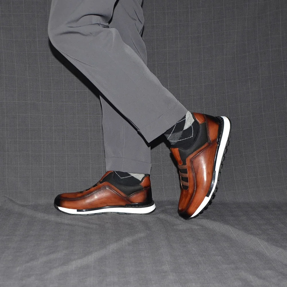 Diseño clásico de marca, alpargatas casuales para hombre, de cuero vacuno genuino, hechas a mano, sin cordones, a la moda, zapatillas mocasines para hombre, zapatos para hombre