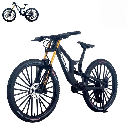 1:6 Scale Alloy Mountain Bike Model, Realistic Gear Toy with Front and Rear Shock Absorbers, Christmas Gifts for Bike Lovers