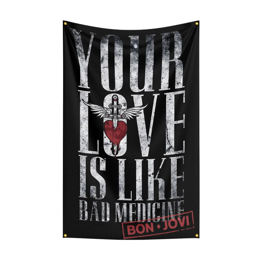 Bandera impresa digitalmente en poliéster, grupo de Rock pesado b-bons-joviss, 3x5 pies, para dormitorio, arte de pared, tapiz de puerta exterior, decoración