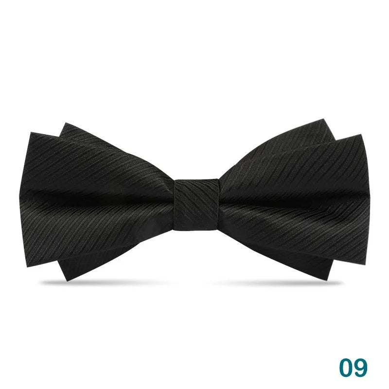Nœud Papillon Homme Mariage Réglable Classique — Noir Double Cravate Cadeau Affaires