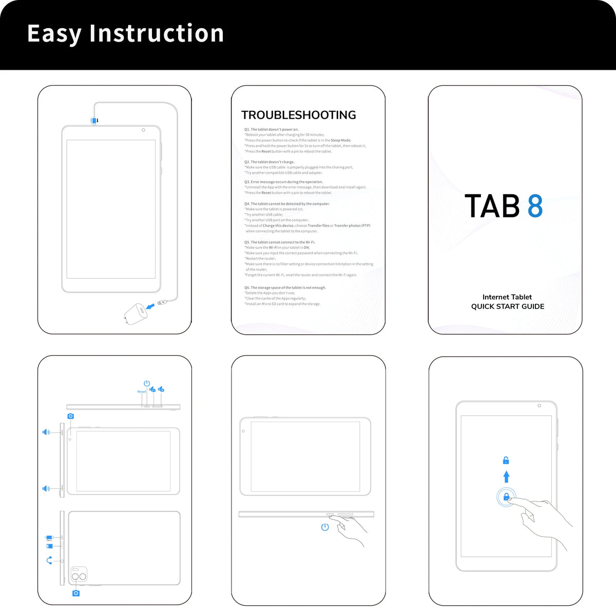 Tablette 8 Pouces pour Enfants — WiFi, Contrôle Parental, Éducative, Cadeau