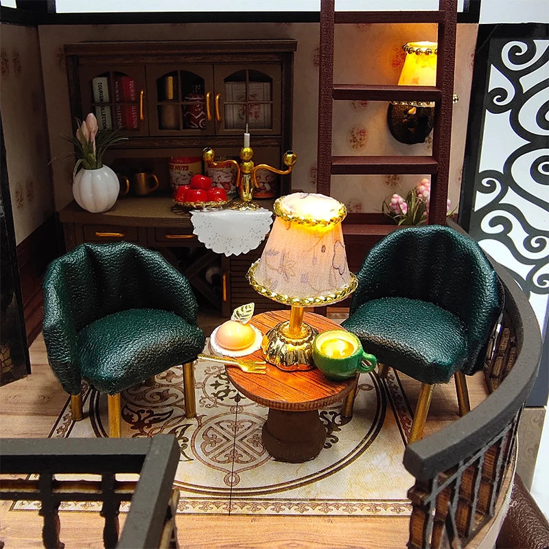 Wooden Dollhouse, 3D Puzzle, Building Model Kit, Small Room Toy Production, Bedroom Decoration with Furniture, Gifts