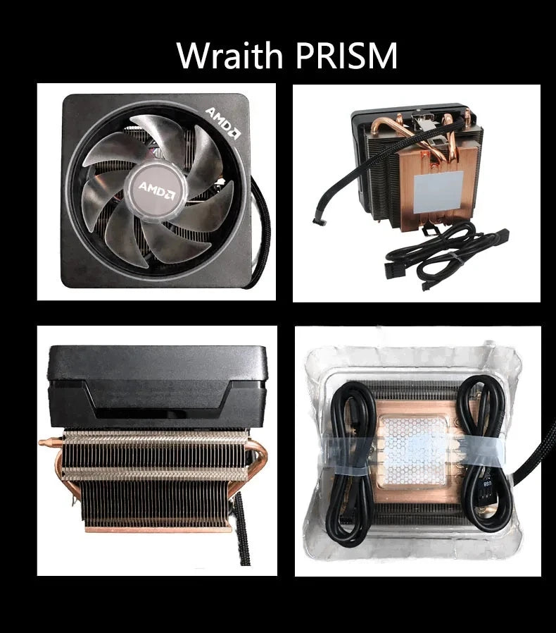 AMD nouveau Ryzen Wraith refroidisseur Wraith prisme ventilateur Original 4 broches peut prendre en charge R3 R5 R7 R9 CPU peut prendre en charge la carte mère AMD