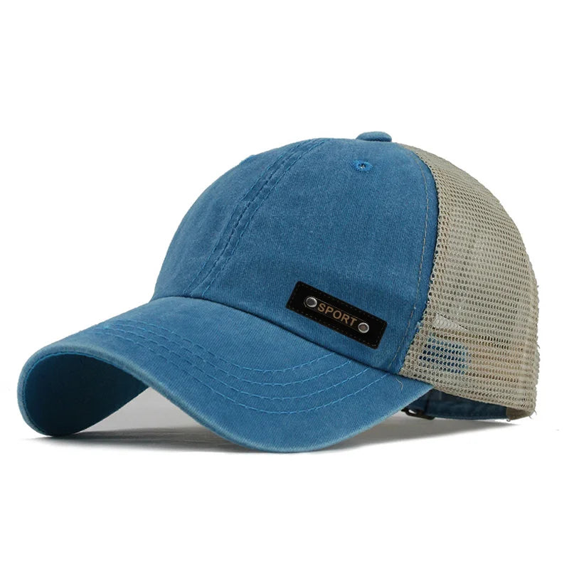 Brand Washed Cotton Mesh Cap for Men Women Gorras Snapback Baseball Caps Dad Hat Outdoor Cap
