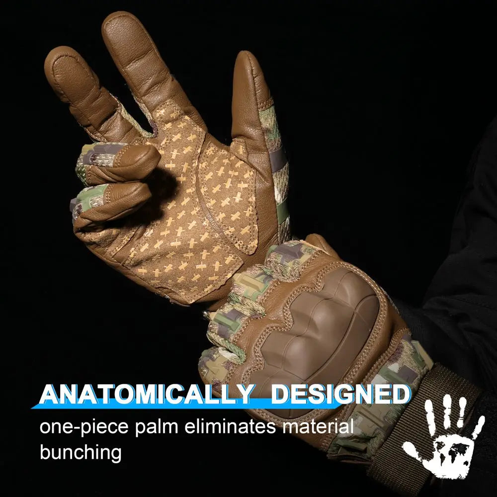 Gants de cyclisme en cuir PU pour écran tactile, tactique Airsoft, chasse, tir, randonnée, vélo, Sport de plein air, équitation, protection pour hommes