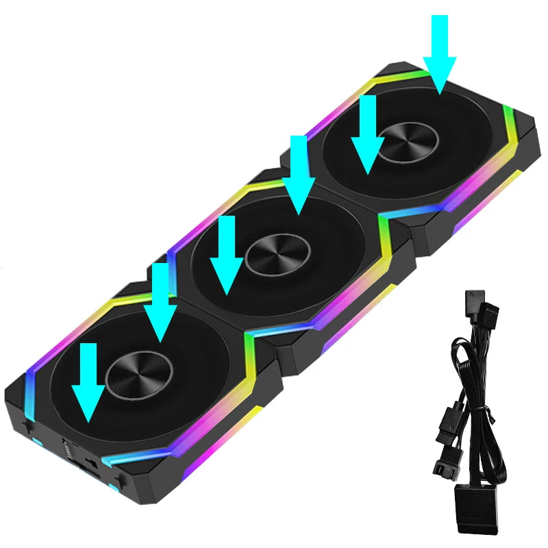JUMPEAK CS120 ARGB ventilateur de refroidissement 360mm 240mm épissage empilable modulaire PWM silencieux 120mm RGB ventilateurs pour boîtier PC de jeu refroidisseur d'eau