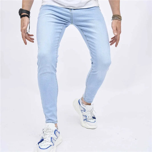 Jean Skinny Décontracté Homme — Polyvalent Coupe Ajustée Poche