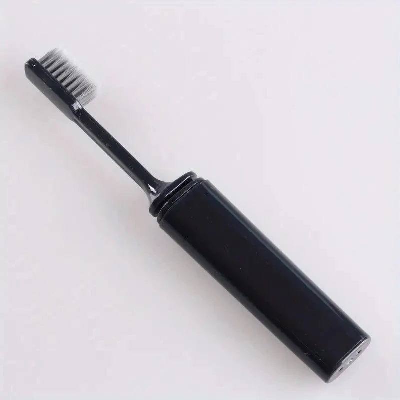 Brosse à dents pliante au charbon de bois compacte portable, parfaite pour le voyage, le camping et la randonnée, facile à prendre et efficace