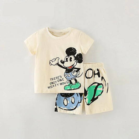 Tendance décontracté 2 pièces/ensembles pour filles garçons T-shirt + Short survêtements bébé été à manches courtes tenue nouveau Costume de mode