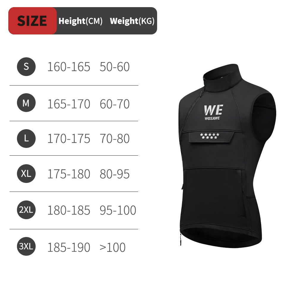 WOSAWE Chaleco reflectante de invierno para motocicleta, chaleco cálido para moto todoterreno, ropa de ciclismo, chaleco multibolsillos