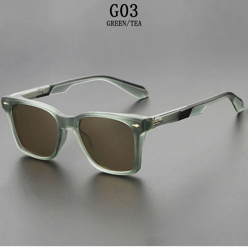 Lunettes de soleil carrées bleues pour hommes — rétro, femmes, à la mode, vintage