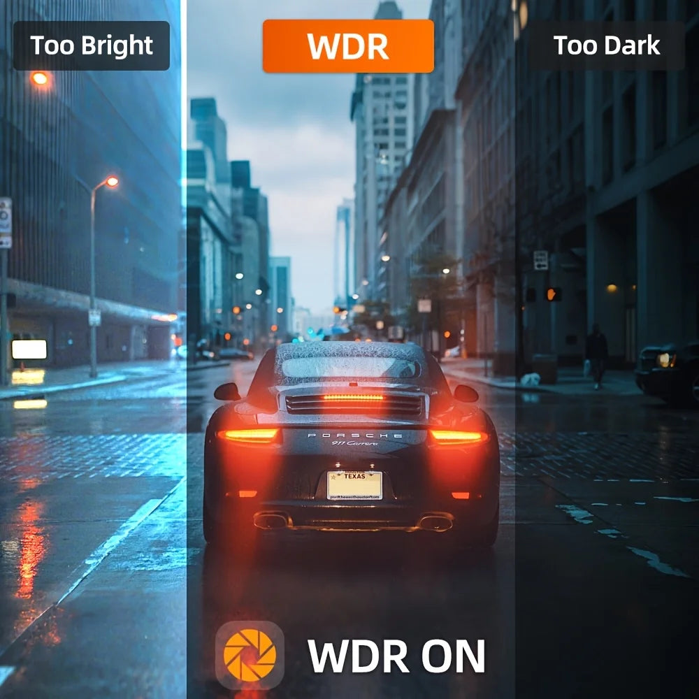Dashcam 4 Canaux WiFi Boîte Noire — FHD 1080P Vision Nocturne Enregistrement Boucle