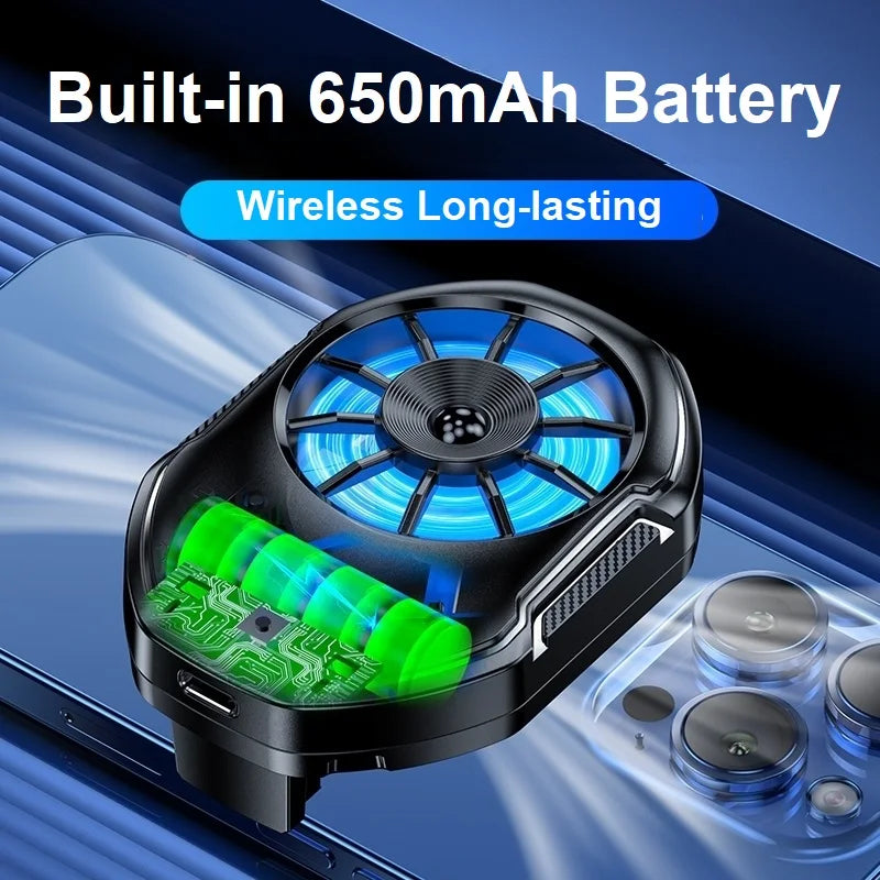 FS21 — Refroidisseur Téléphone Rechargeable 650mAh Ventilateur Silencieux LED RGB