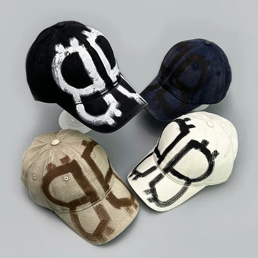 Casquette de baseball graffiti spray vintage délavée — hommes, femmes, hip hop, streetwear