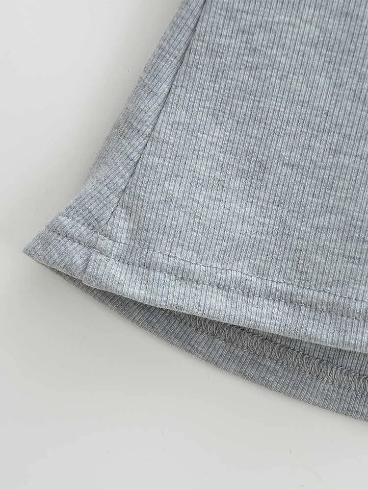 Haut Court Col Carré Femme — Coupe Cintrée, Extensible, Manches Courtes, Sexy Été