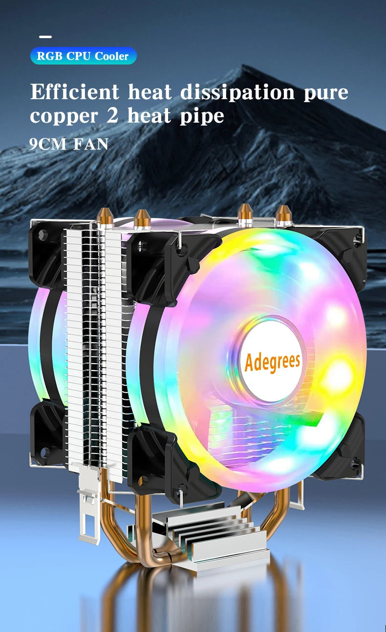 Ventilateur de refroidissement pour processeur Intel, refroidisseur d'air CPU, X79, X99, 3 broches, 4 broches, PWM, LGA 1366, 1151, 1155, 1200, 1700, 2011, AMD, AM3, AM4, AM5