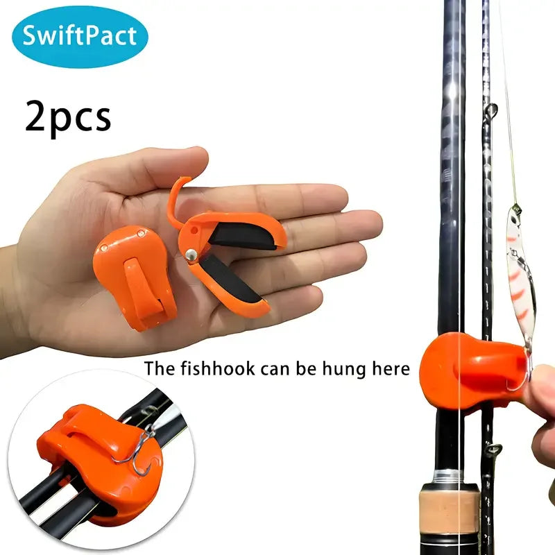 Clip de canne à pêche à fixation rapide, 2 pièces, support à 1 main sans outil pour tiges d'eau douce en 2 pièces, organisateur de matériel à prise sécurisée