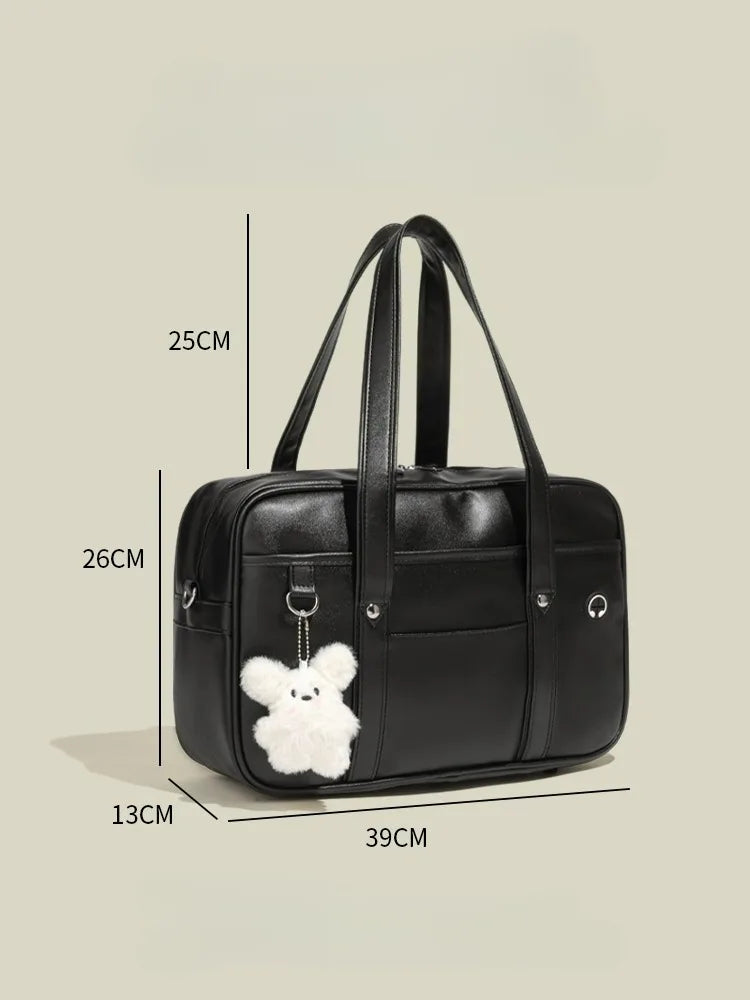 Bolso de uniforme escolar japonés bidimensional para estudiantes JK, mochila de PU para niñas, bandolera de mensajero de un solo hombro, resistente al desgaste e impermeable