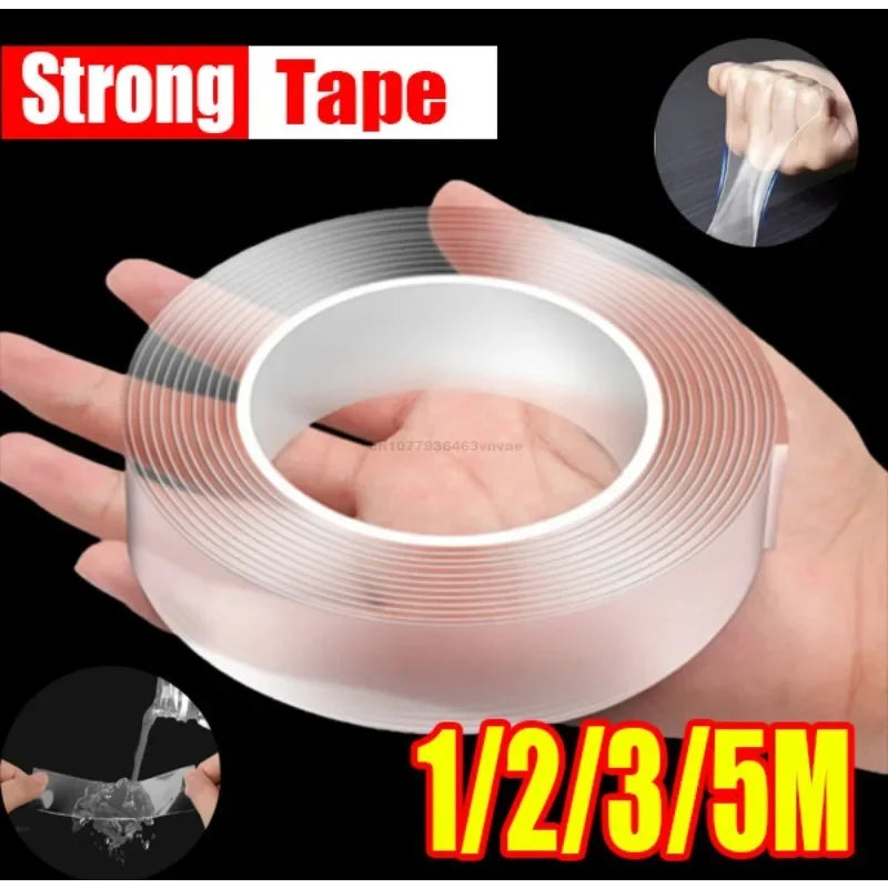 Cinta adhesiva Nano de doble cara, cinta adhesiva decorativa extrafuerte, gruesa, transparente, impermeable, pegamento, cosas útiles para el hogar