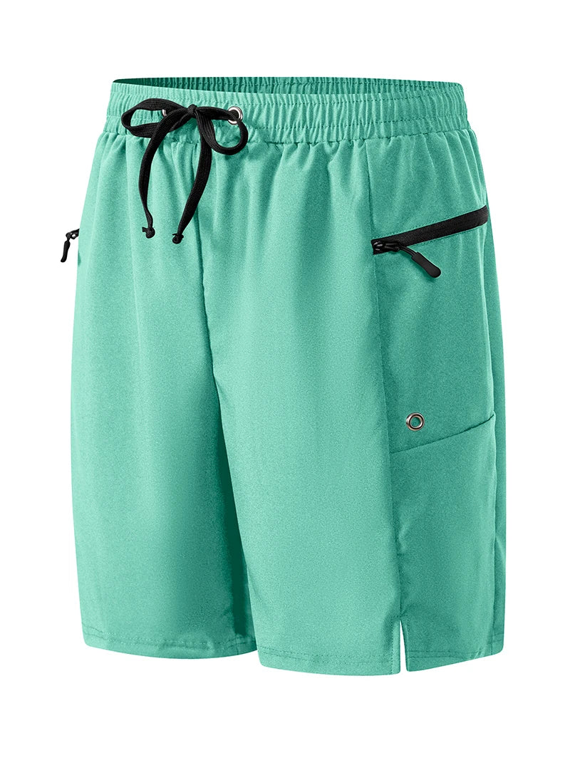 Short de plage d'été pour hommes avec poches zippées, short de planche à séchage rapide avec doublure en maille, maillot de bain, maillot de bain