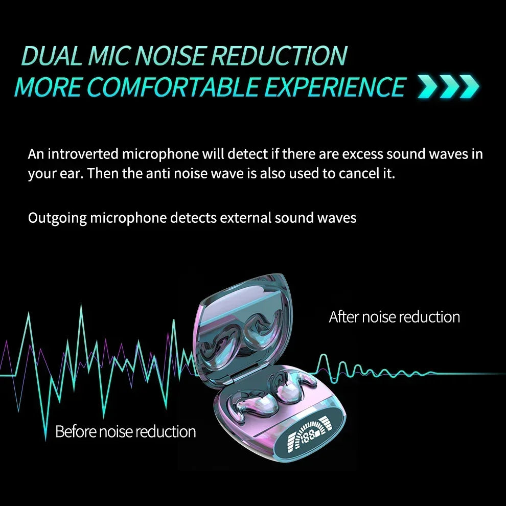 Bluetooth 538 TWS Earbuds, Wireless Sports Earphones, Painless, Noise-Cancelling, with Digital Display, High-Quality