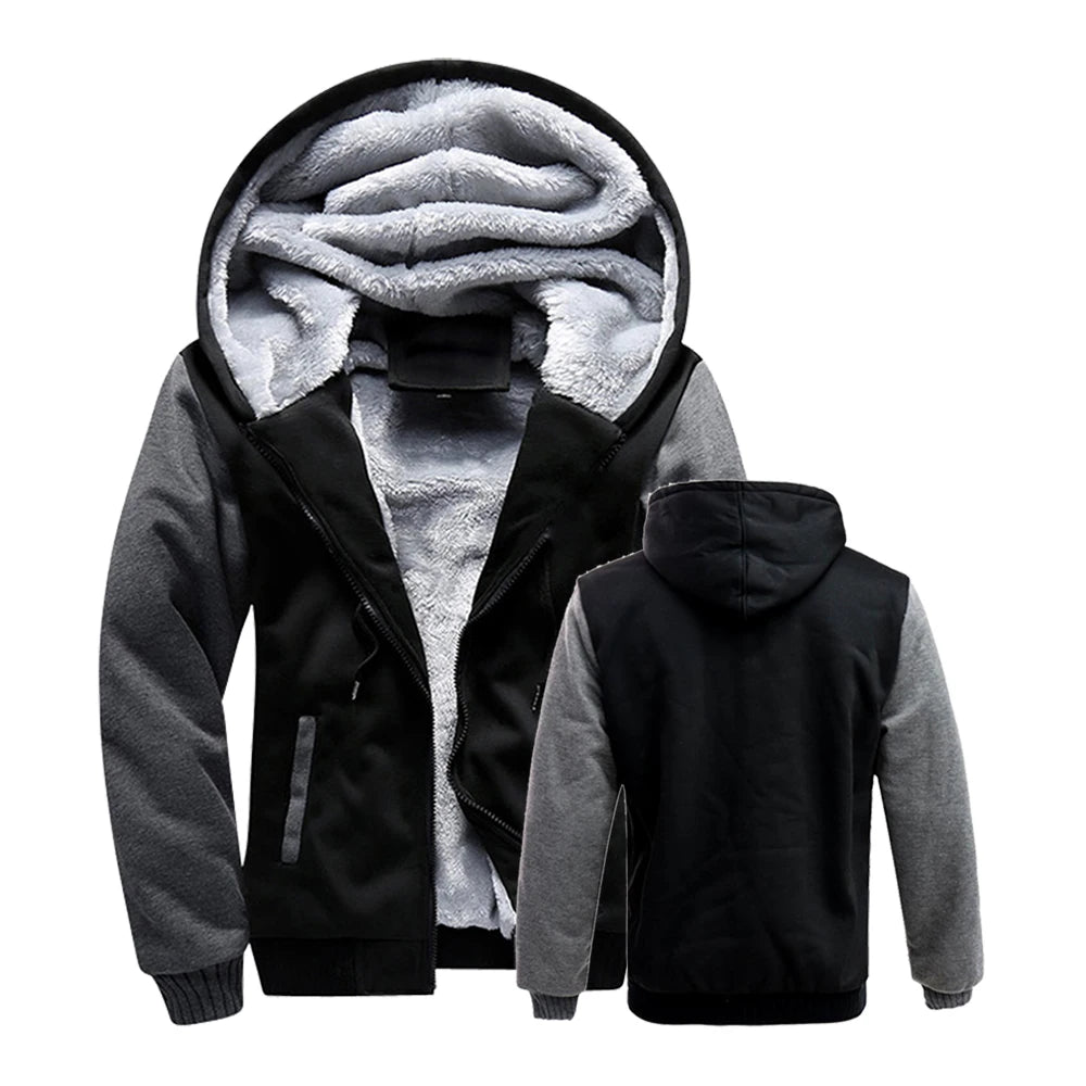 Veste à capuche zippée avec poche pour hommes — pull imprimé, vêtements de sport, automne-hiver 2025