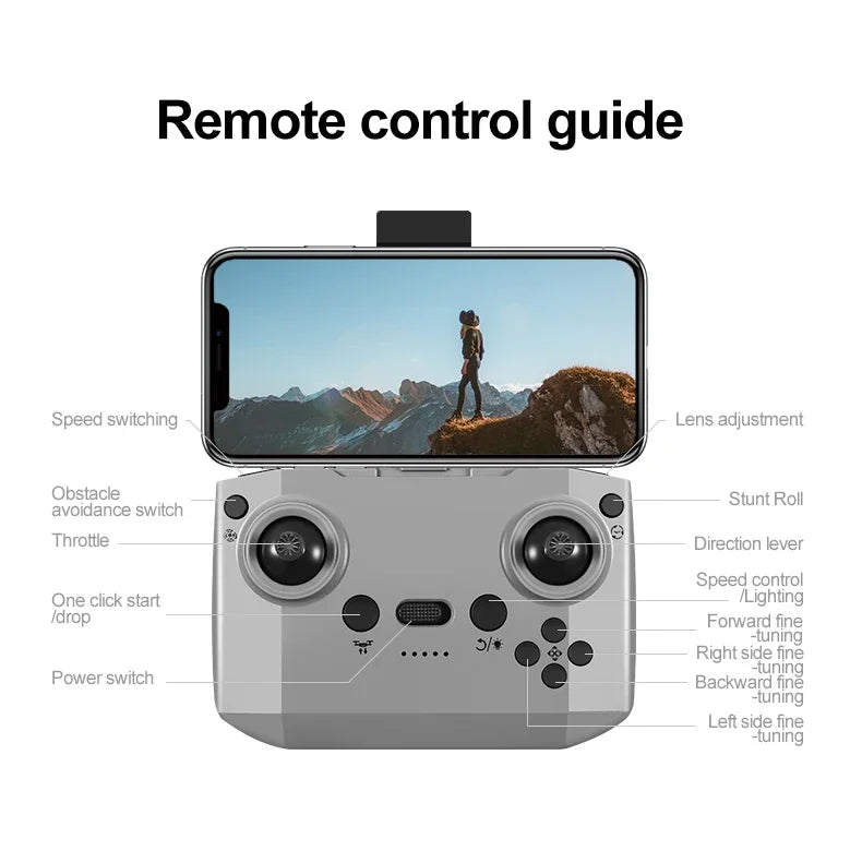 Drone 8K HD — grand écran, flux optique, moteur brushless, évitement intelligent d'obstacles, UAV