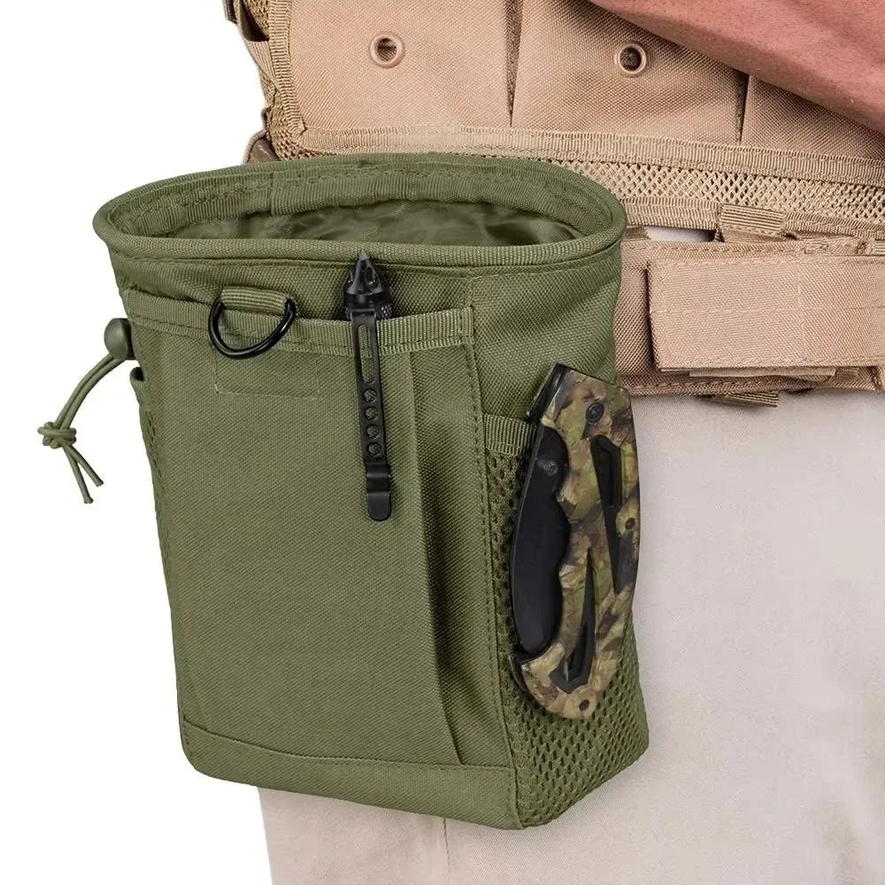 Pochette de décharge Molle, pochette de récupération de magazines de chasse, sac de munitions à cordon de serrage, sac banane de taille, sac étui réglable