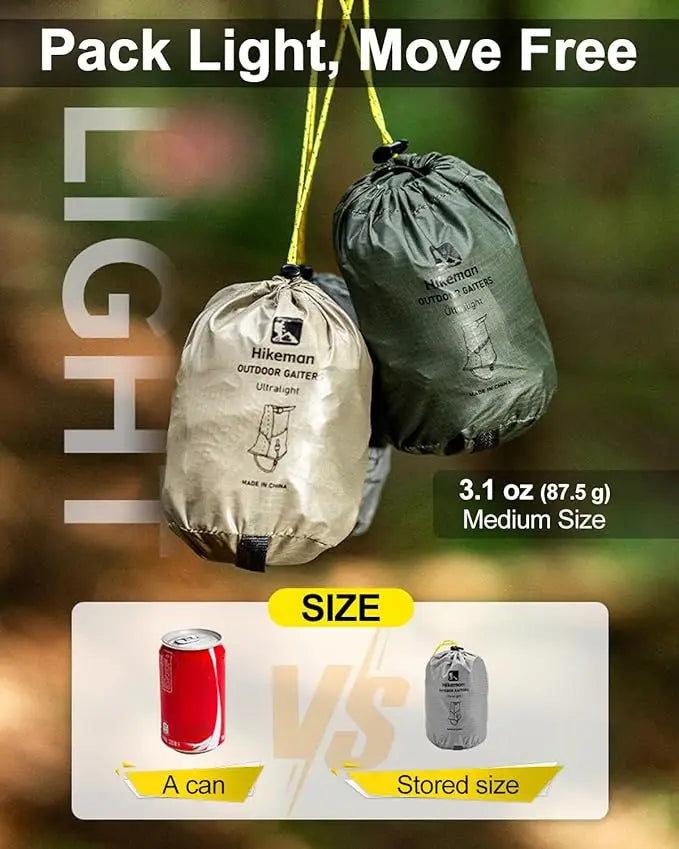 Guêtres de randonnée Dyneema pour l'extérieur, coupe-vent, imperméables, grandes protections de jambes, guêtres de trail pour le camping, le ski, la randonnée et le trekking dans le désert