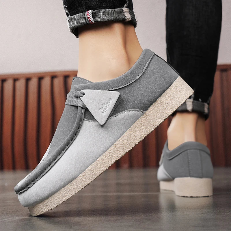 Novedad Zapatos casuales vintage de lujo para hombre, sin cordones, de gamuza, zapatillas de deporte, cómodos para caminar, zapatos náuticos para hombre, calzado masculino