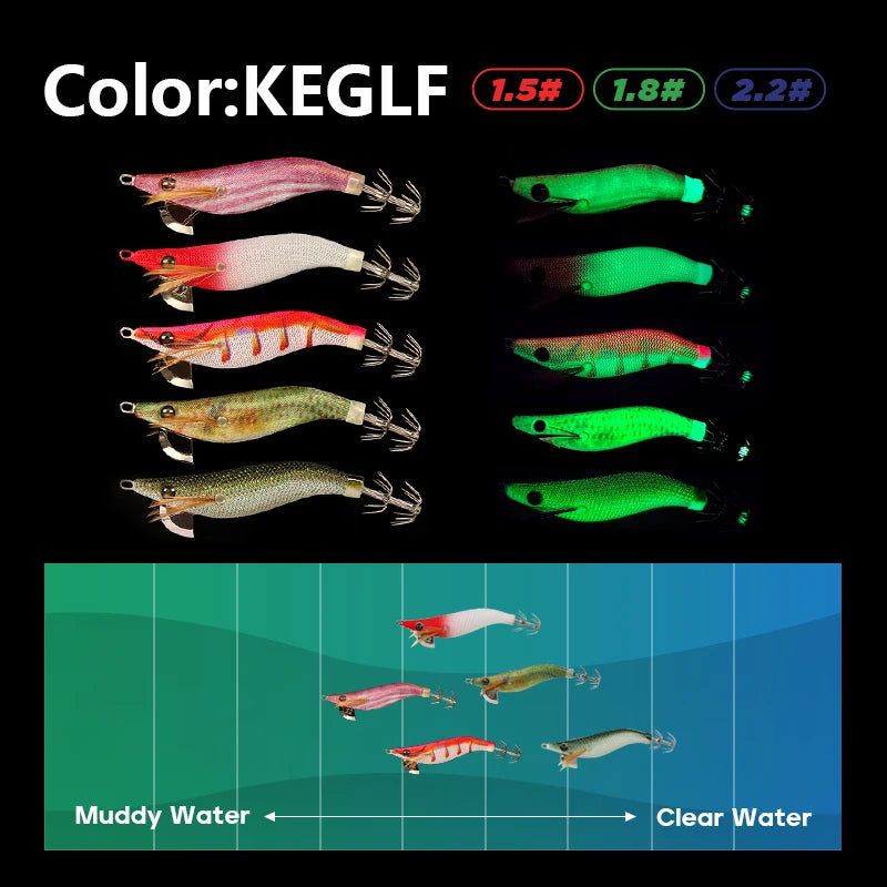 LETOYO Mini Leurre de Calmar — Tailles 1.5# 1.8# 2.2# Appat Squid