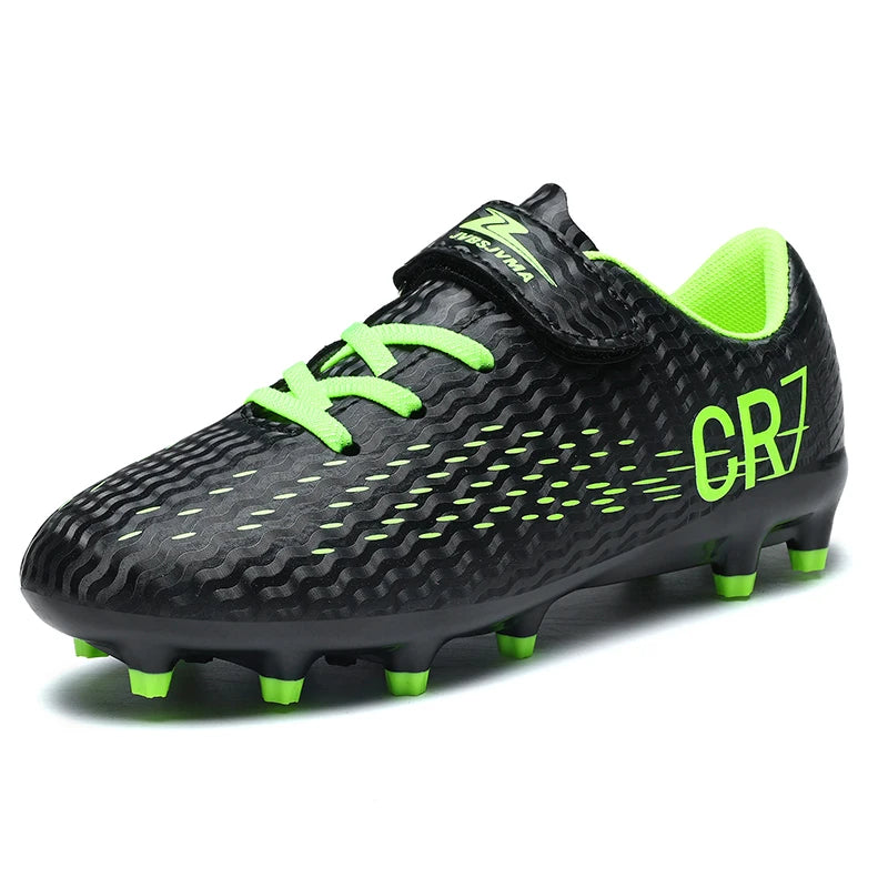 Chaussures de Football Ado Unisexe AG Gazon Synthétique — Respirantes, Fermeture Velcro EU 31–39