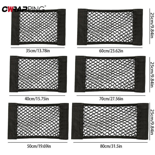 Sac de rangement pour coffre de voiture, filet en nylon, organisateur de coffre arrière de voiture, filet à bagages élastique, poche, fournitures pour véhicules