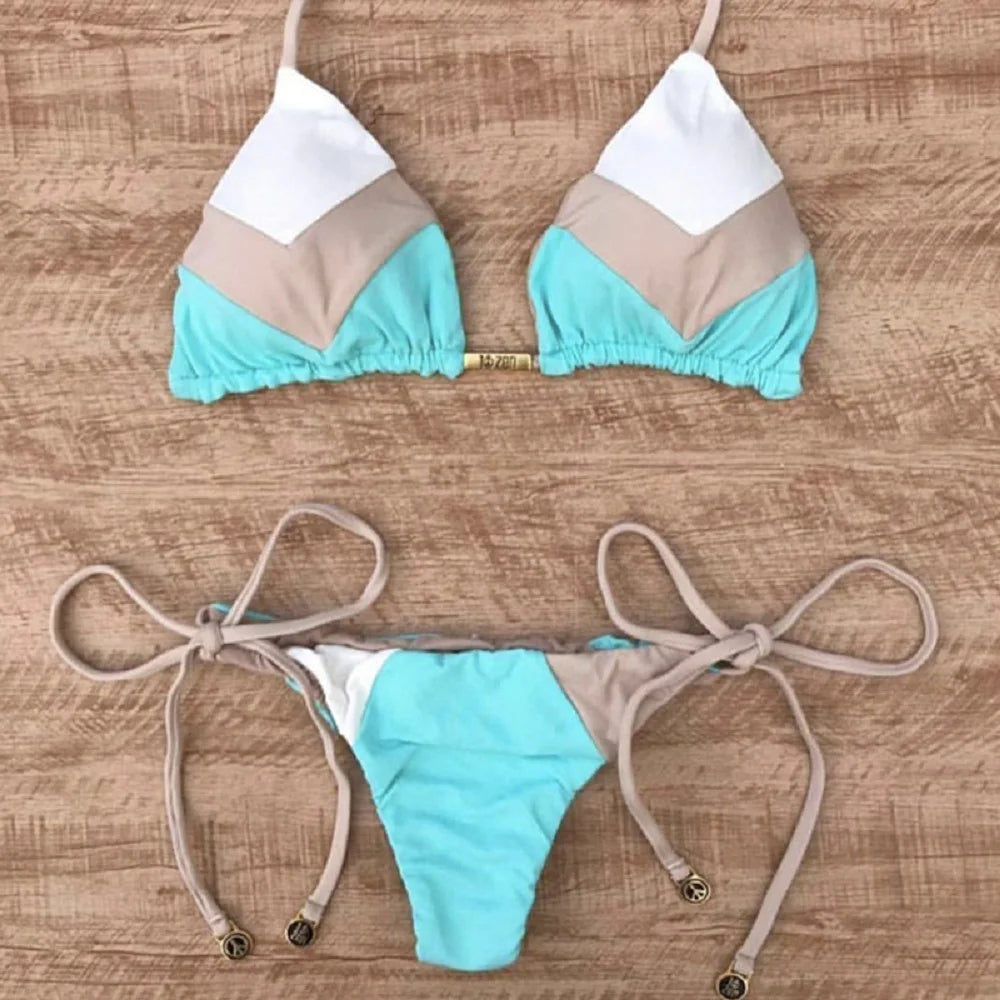 2023 Sexy Bikini multicolore maillot de bain femmes maillots de bain Push Up côtelé Bikini ensemble brésilien maillot de bain vêtements de plage baigneur Biquini