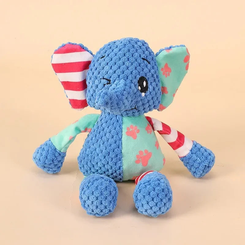 Jouet en peluche pour chien, mignon renard, éléphant, résistant aux morsures, interactif, grinçant, jouet à mâcher, nettoyage des dents de chien, poupée sonore, jouet à mâcher