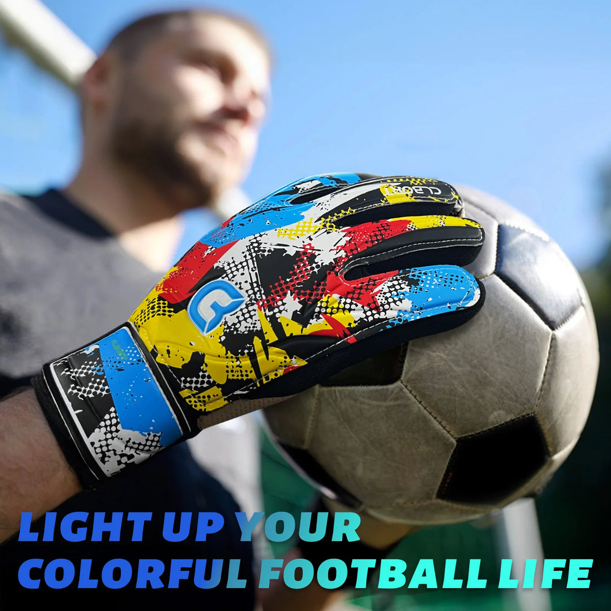 Gants de Gardien de But Football Graffiti — Antidérapants Forte Adhérence