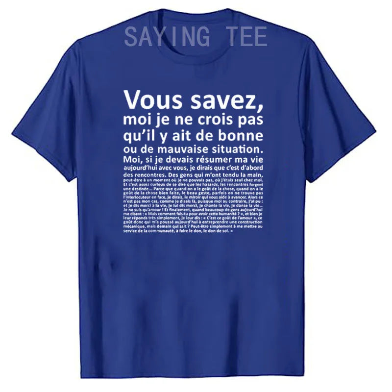 T-shirt classique avec lettres imprimées — humoristique, graphique, cadeaux