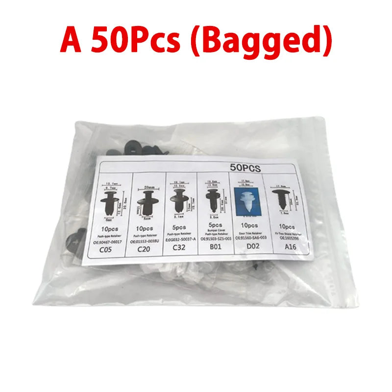 Kit de sujeción para panel de guarnecido de puerta de parachoques de coche, clip de sujeción automático mixto, empujador de carrocería, retenedor, pasador, remache, clips de coche, embalaje en caja o bolsa