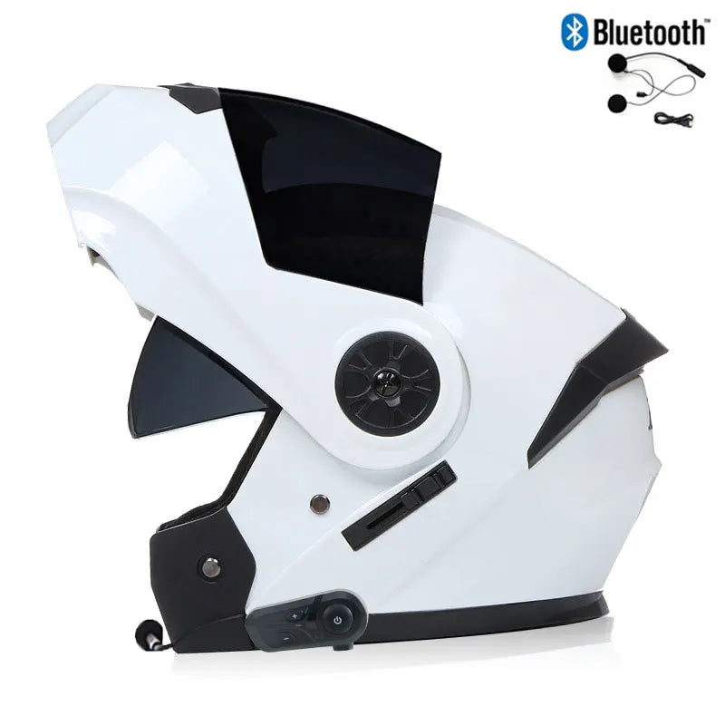 Casque Moto Bluetooth Intégral Homme — Motocross Rabattable Certifié DOT