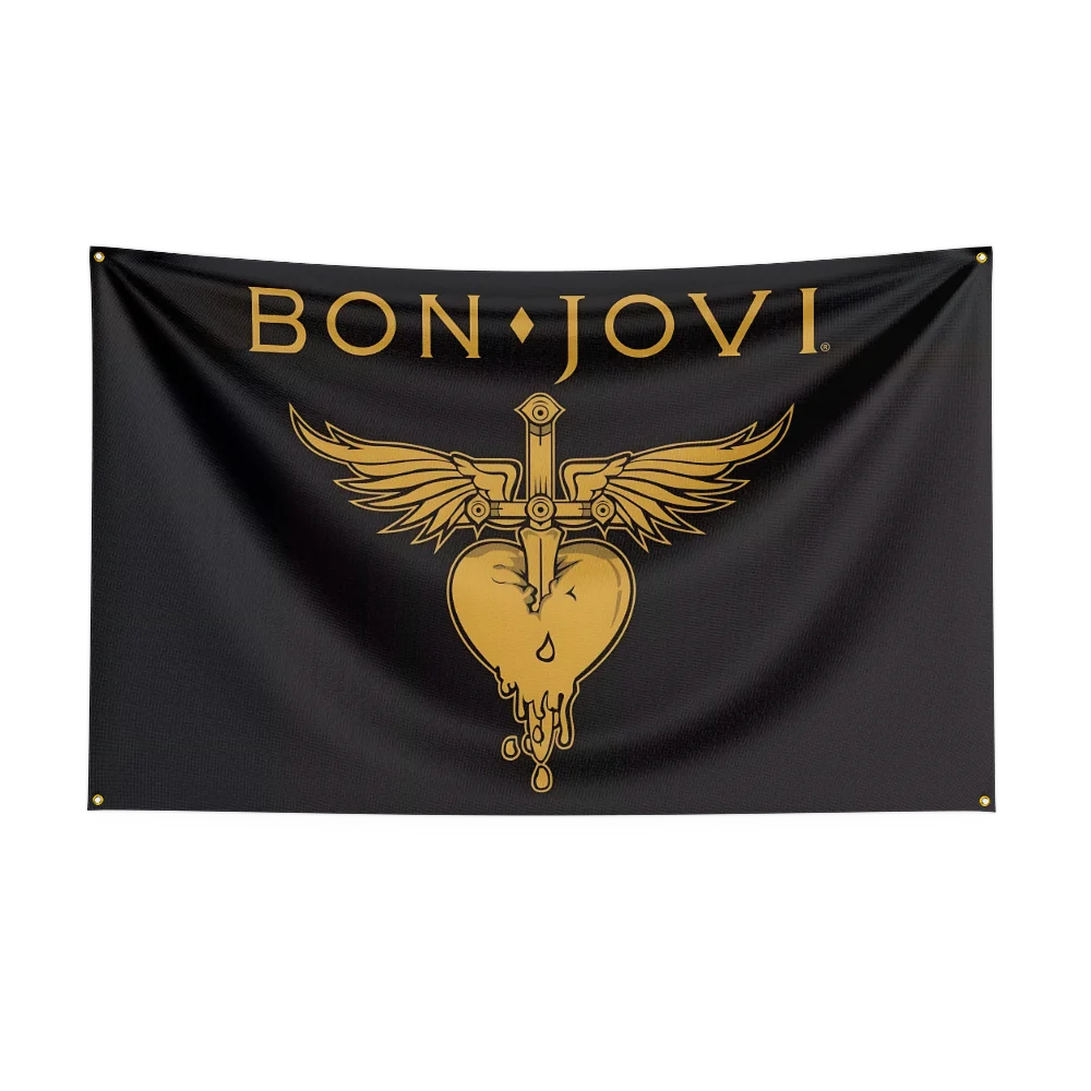 Bandera impresa digitalmente en poliéster, grupo de Rock pesado b-bons-joviss, 3x5 pies, para dormitorio, arte de pared, tapiz de puerta exterior, decoración