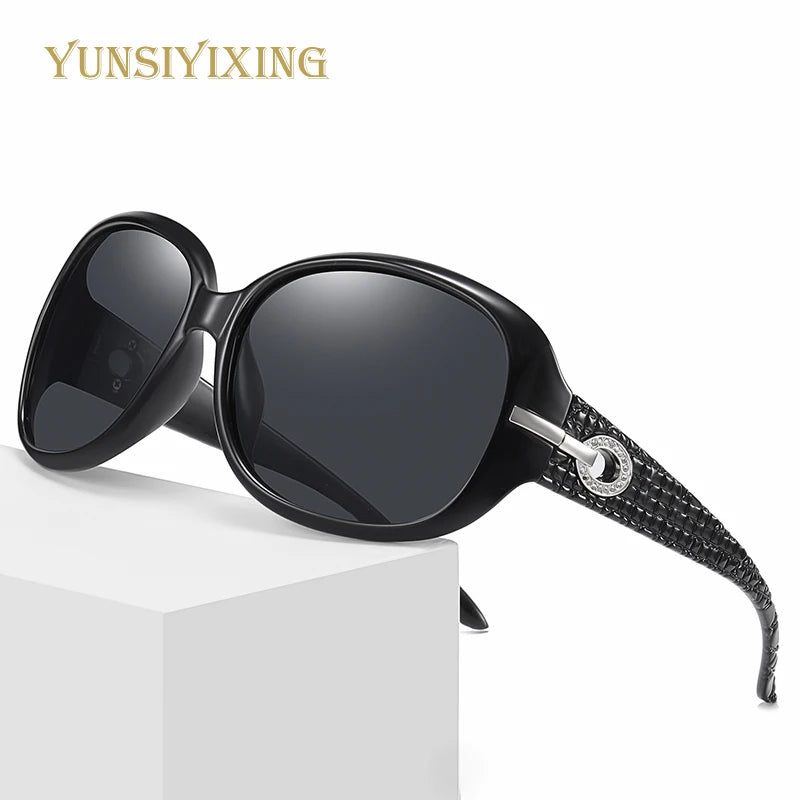Lunettes de soleil polarisées pour femme — design mode classique, grand cadre, vintage