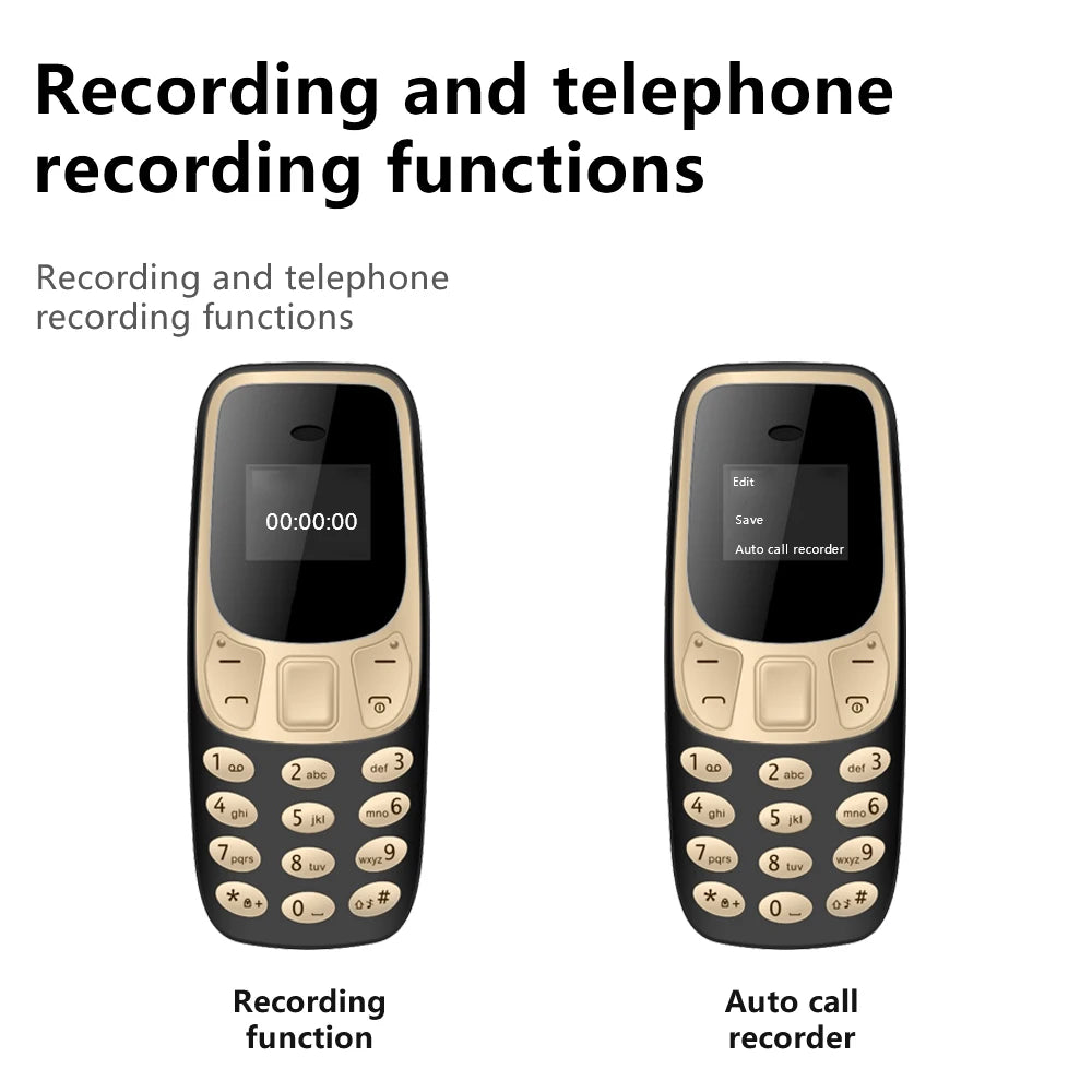 SERVO Petit Téléphone Portable Bluetooth Dialer voix Magique Faible Rayonnement Téléphone Enregistrement D'appel 2/3 SIM GSM Débloqué Mini Téléphone Portable