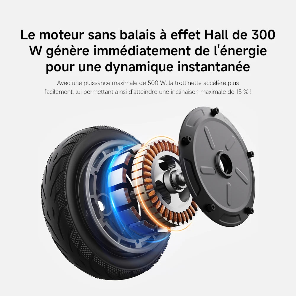 Trottinette Électrique — Pneus 10", 25 km/h, Moteur 300W, Conduite Confortable