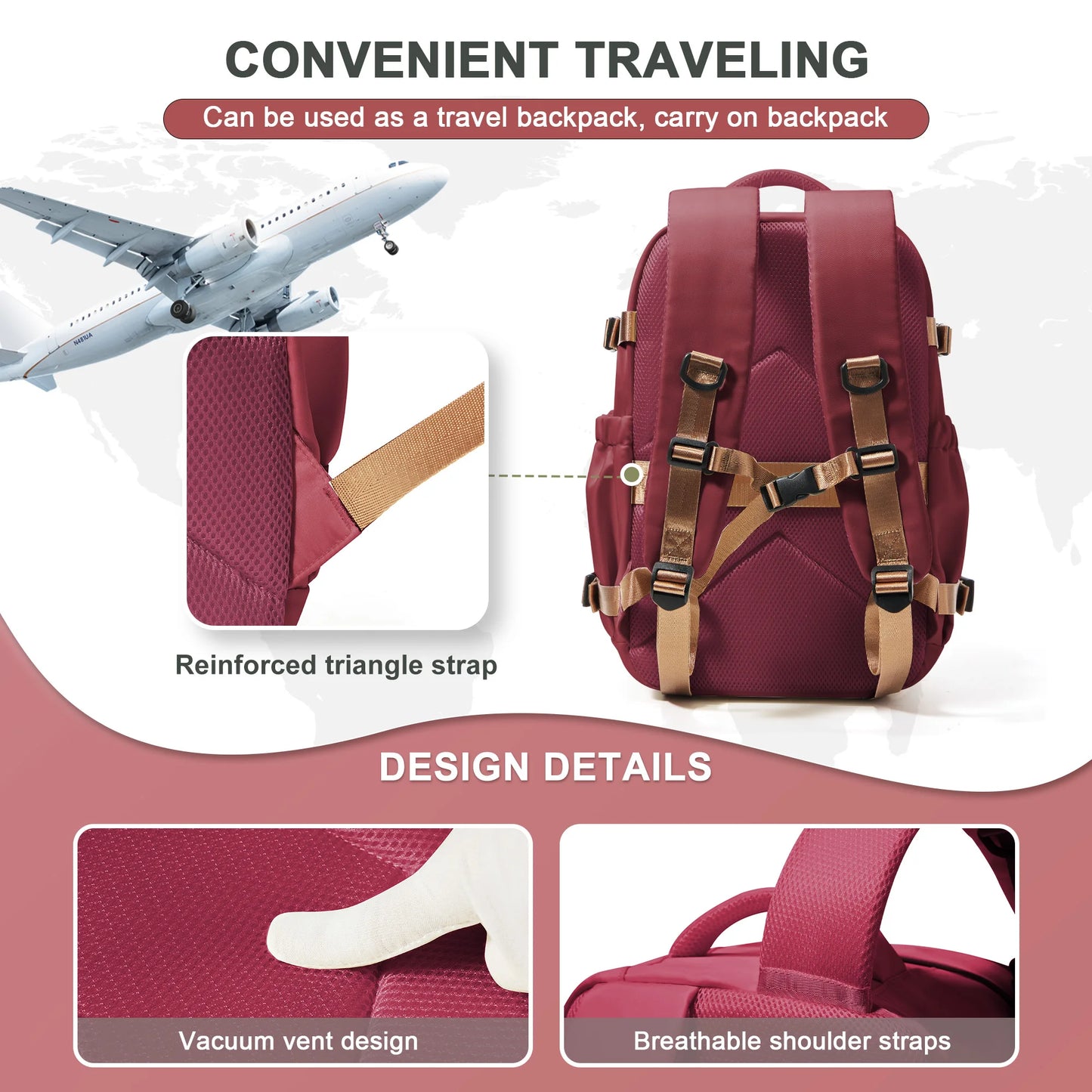 Sac à Dos Cabine 40x26x18 — Ordinateur 15,6" Étanche Décontracté Affaires