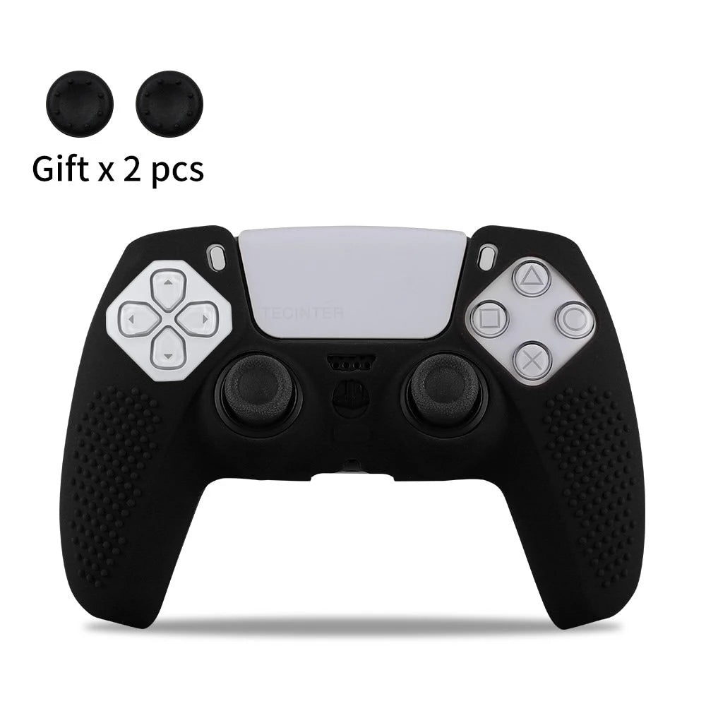 Funda protectora de silicona para controlador de PS5, accesorios de controlador de PS5, estuche de goma para controlador de PS5 Slim, JoysUniverse, tapas de agarre para pulgar