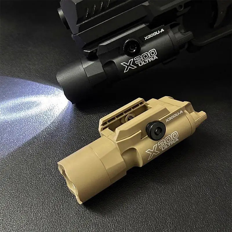 Lampe tactique à montage sur rail de 20 mm, chasse en plein air, jeu CS, lampe torche LED multifonctionnelle