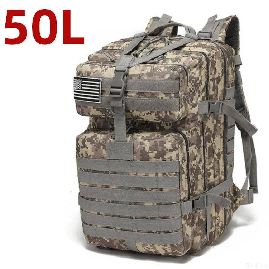 25L/50L robuste en Nylon imperméable à l'eau tactique sport Trekking pêche chasse Camping randonnée sac à dos sacs à dos en plein air